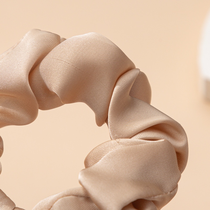 Women's Satin Scarf Scrunchie Long Ribbon Ponytail Tie Solid Color