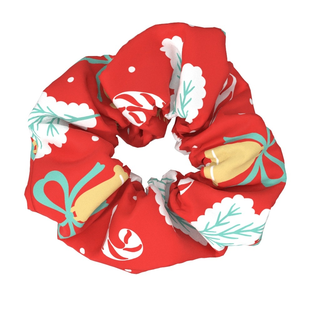 Women's Large Bow Hair Ties Festive Christmas Tree Pattern Cloth Headwear