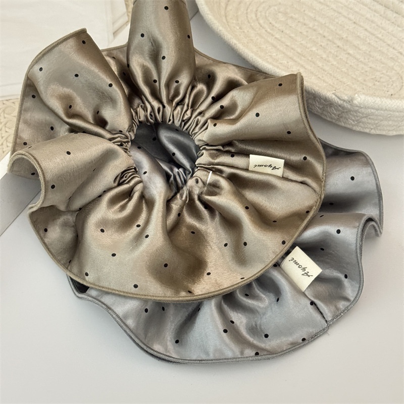 Women's Double Layer Satin Hair Tie Versatile Commuting Polka Dots
