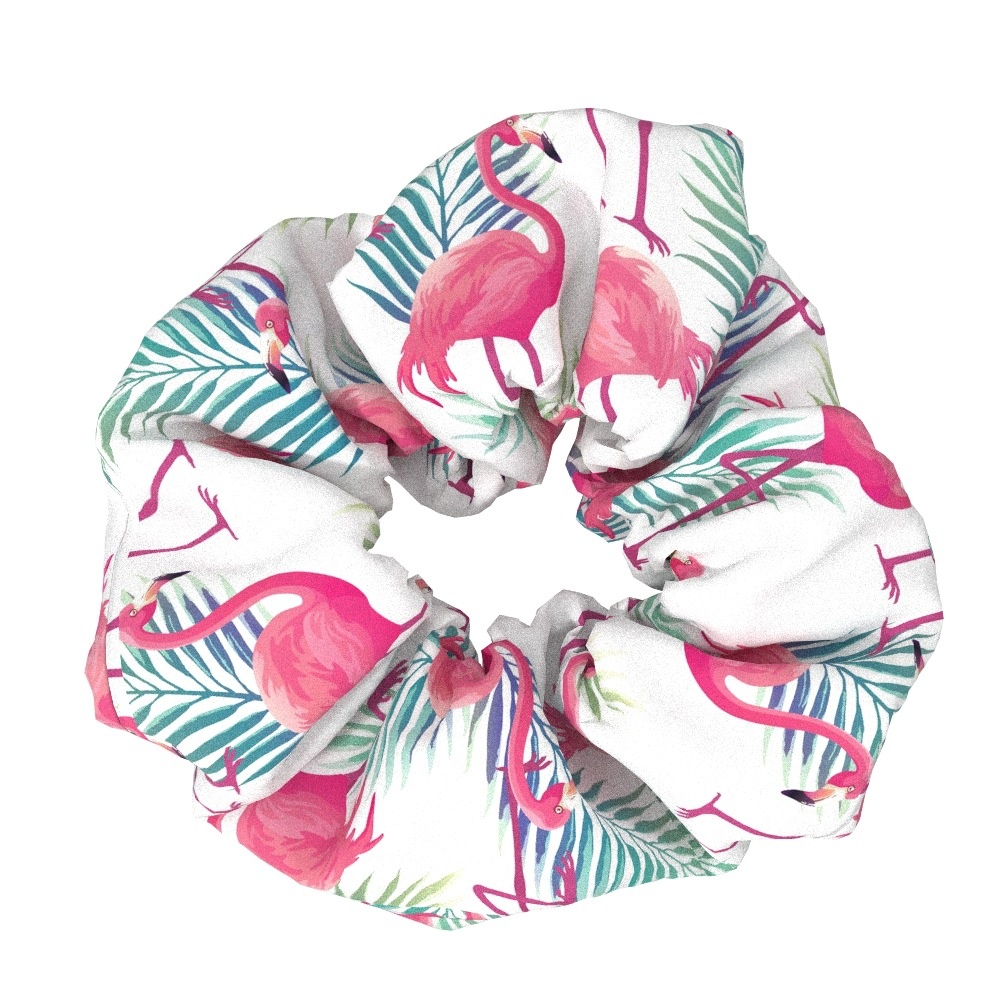 Women's Elegant Flamingo Fabric Hair Bands Sweet Versatile Cloth Scrunchies