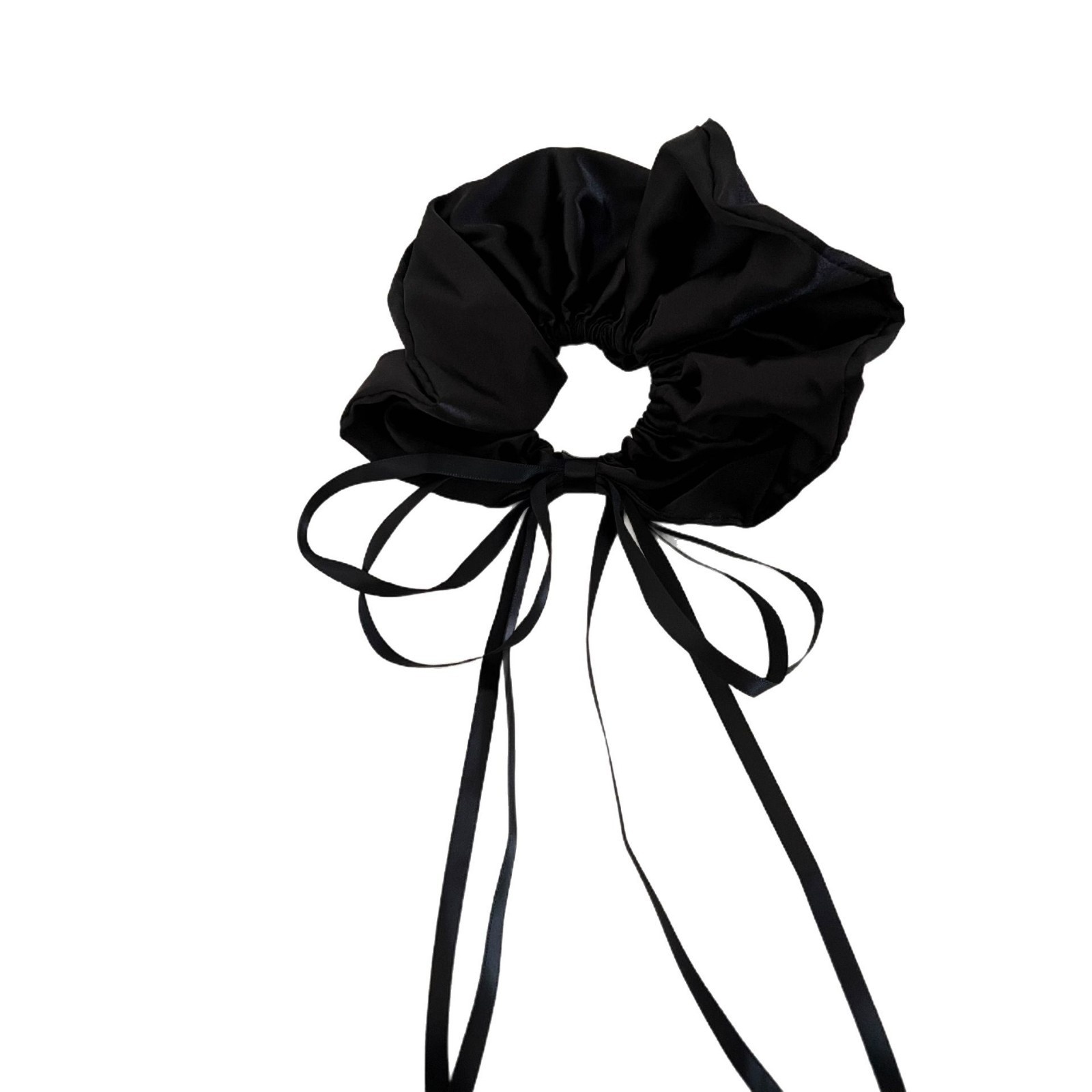 Women's French Satin Ballet Bow Headband, Elegant Fairy Black White Hair Accessory