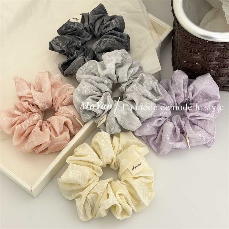 Women's Vintage Spring Cloth Hair Tie In Lilac Floral Pattern