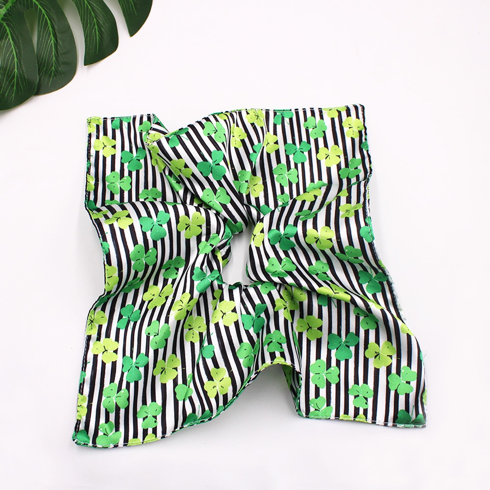 Women's St. Patrick's Cloth Hair Ties Green Shamrock Four-Leaf Clover