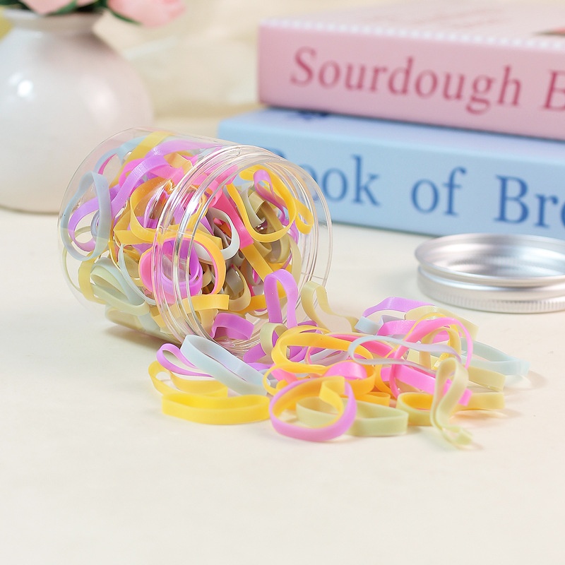Girls High Elastic Thickened Canned Hair Ties Colorful Rubber Bands