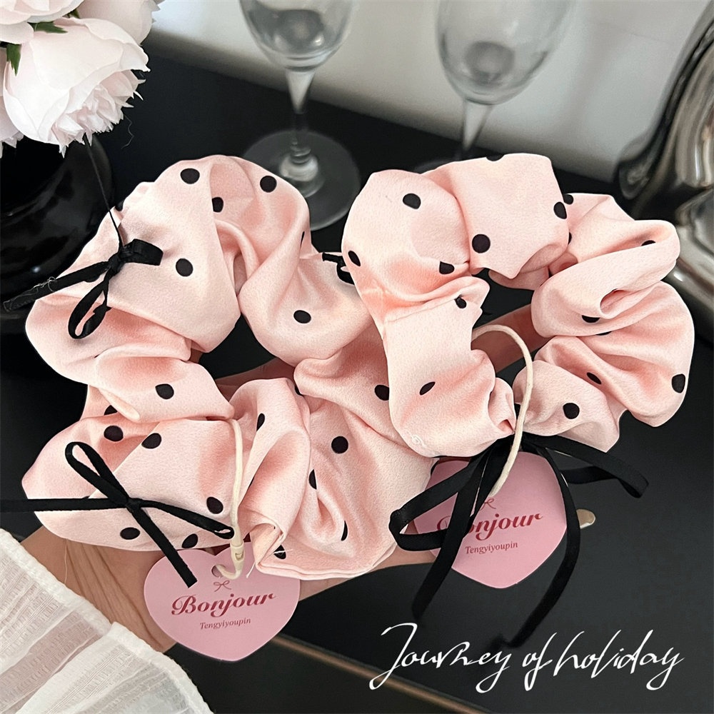 Women's Summer Bow Lace Cloth Ponytail Scrunchie Sweet Pastoral Style