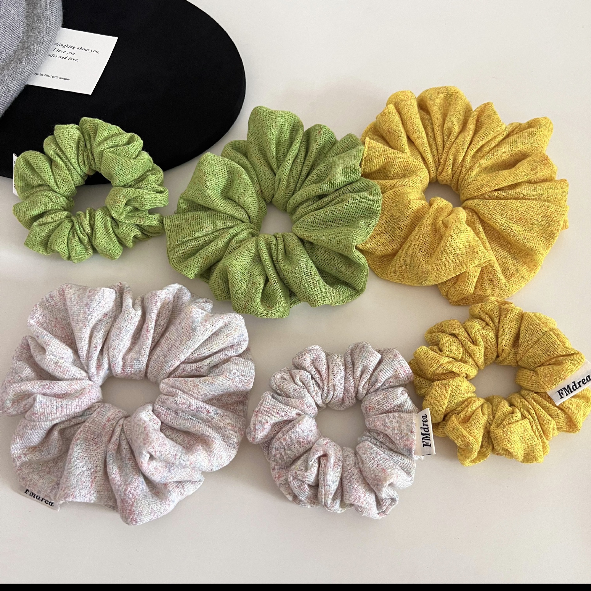 Women's Knitted Cloth Elastic Low Bun Hair Tie Simple Solid Spring Color