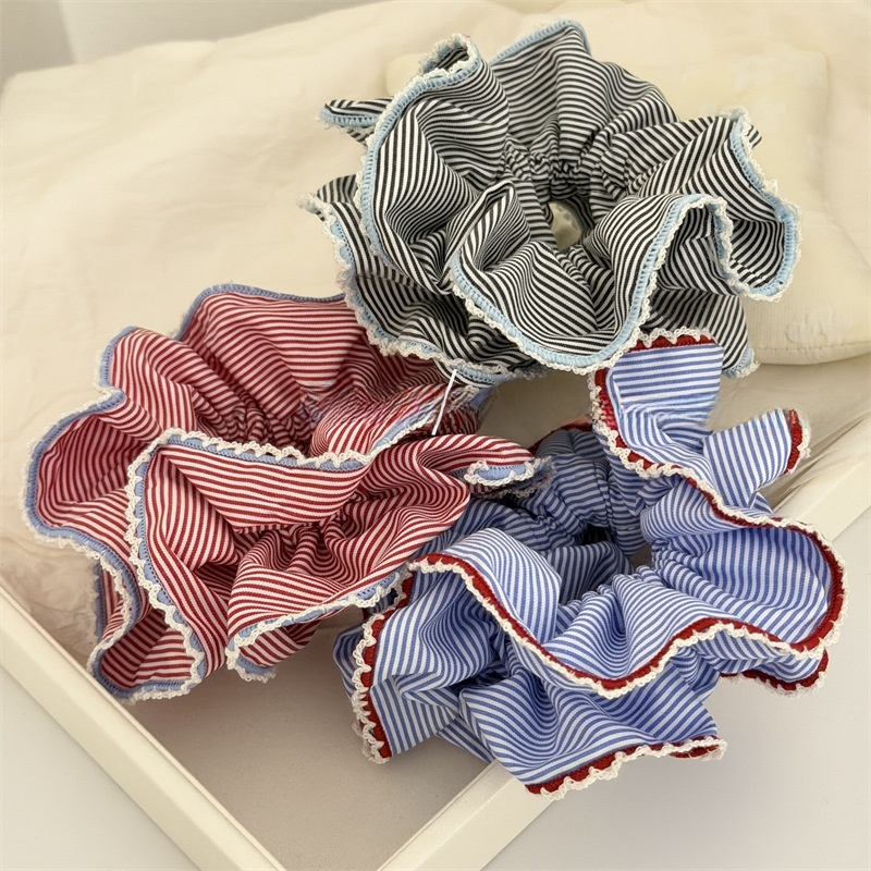 Women's Spring Cloth Hair Tie Everyday Scrunchie Colorful Stripe