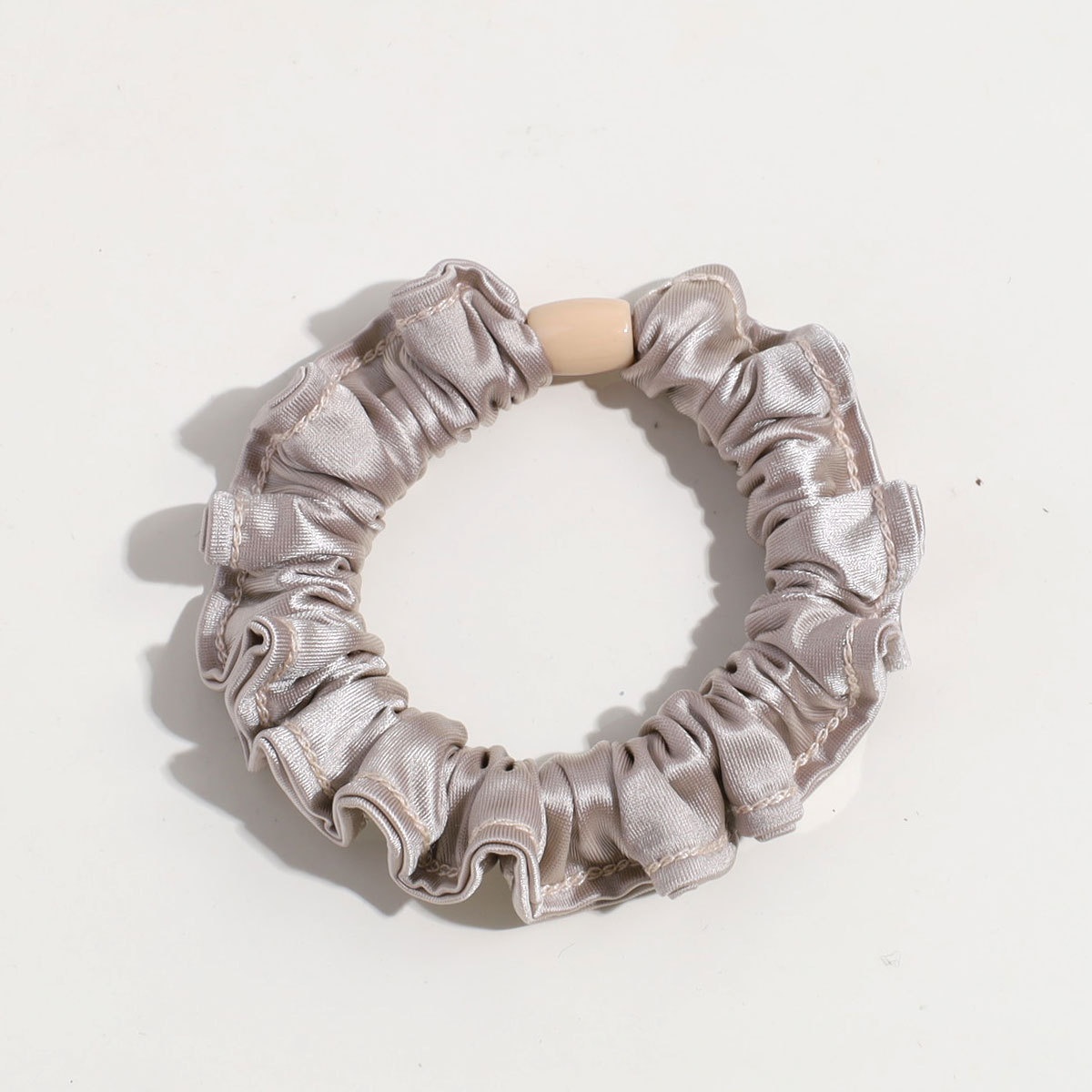 Women's Simple Brown Satin Hair Tie, Durable Solid Color Hair Accessory