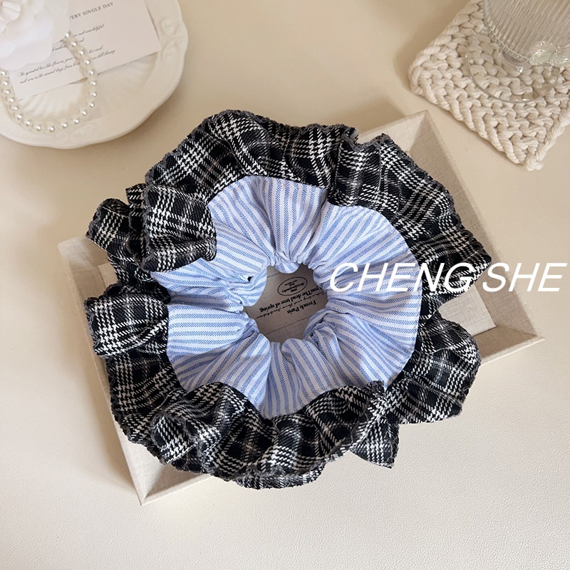 Women's Lazy Style Large Bow Bun Hair Accessories Patchwork Fabric