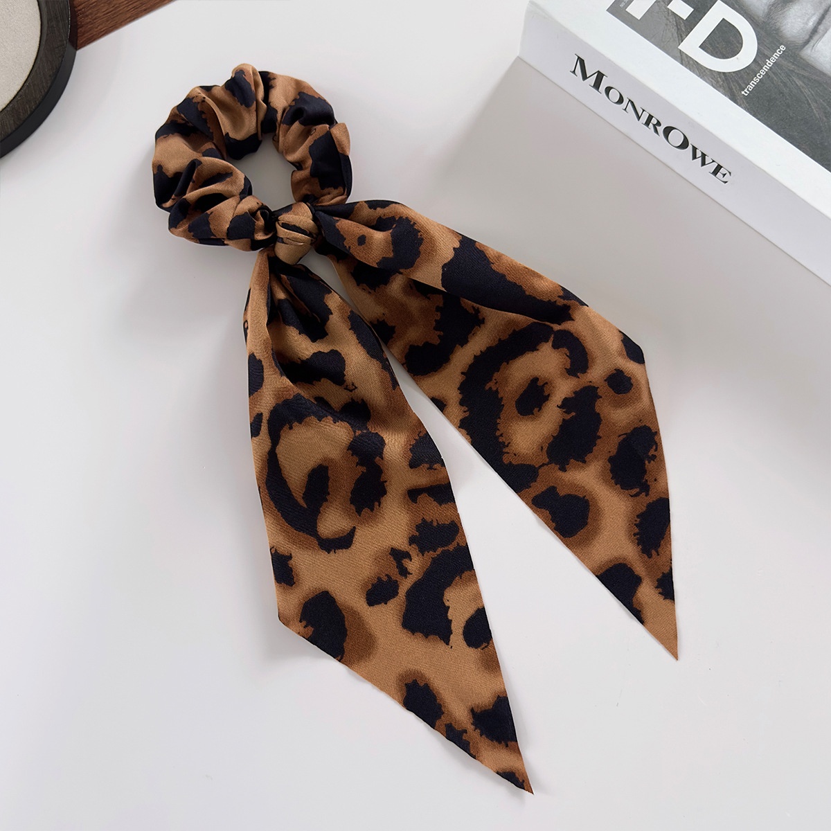 Women's High Elasticity Cloth Bow Hair Tie Retro Leopard Print Hairband