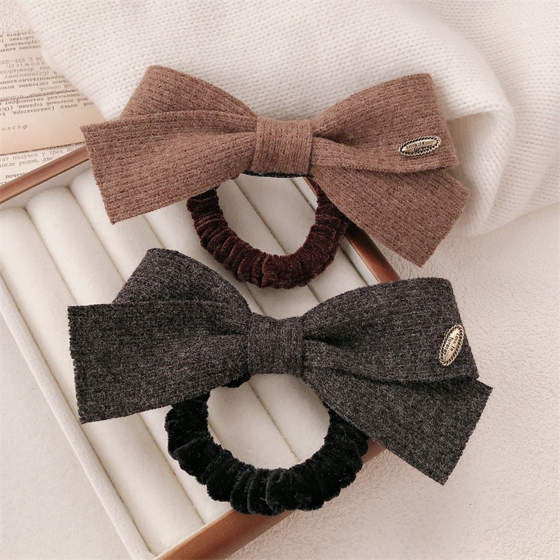 Women's All Season Simple Yarn Princess Hairband Beige Bowknot