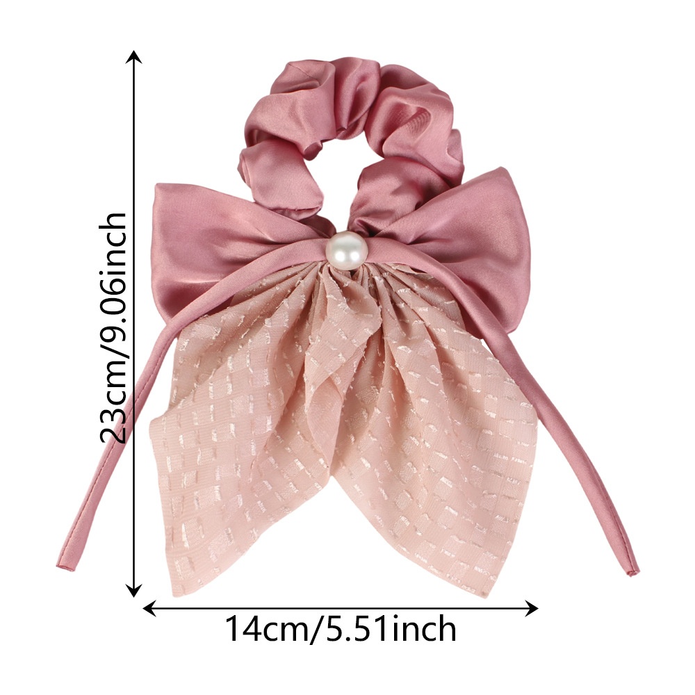 Girls High Elastic Lace Butterfly Knot Hair Ties Polka Dot Ponytail Sashes