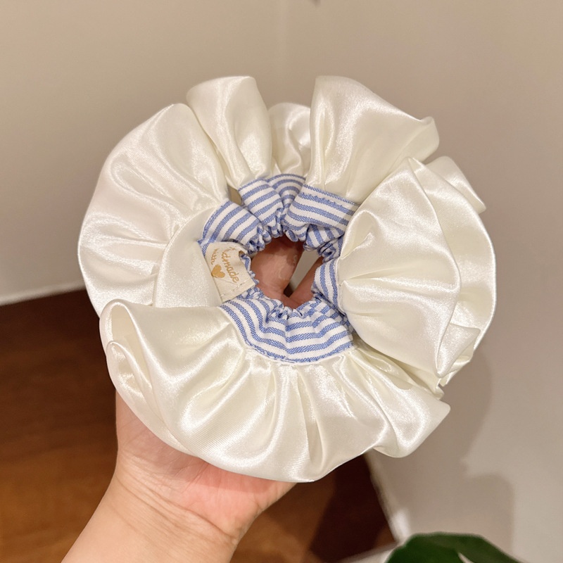 Women's Elegant Banquet Elastic Satin Hair Accessories Blue Striped