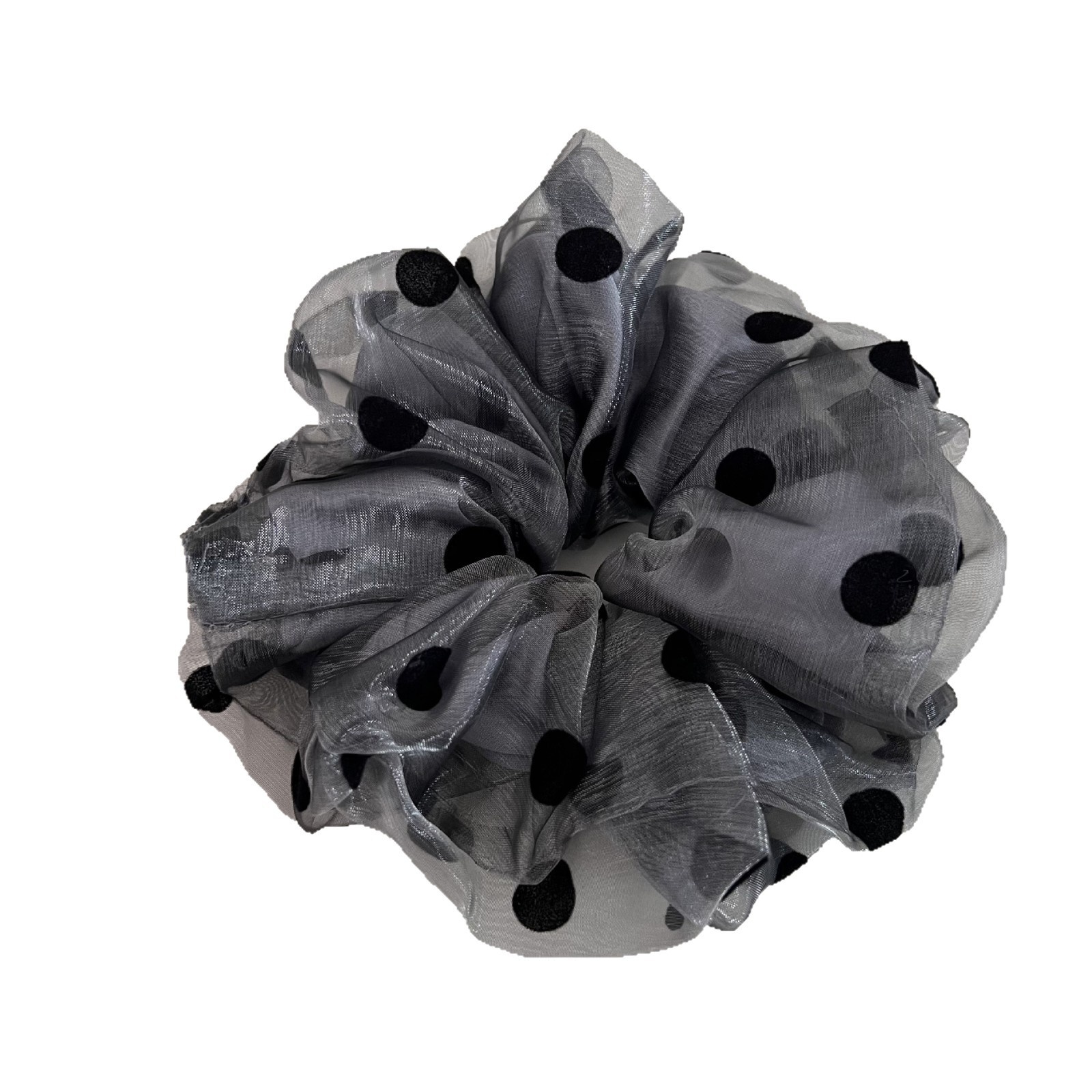 Women's Double Layered Polka Dot Mesh Hair Ties Versatile Gauze Elastic Bands