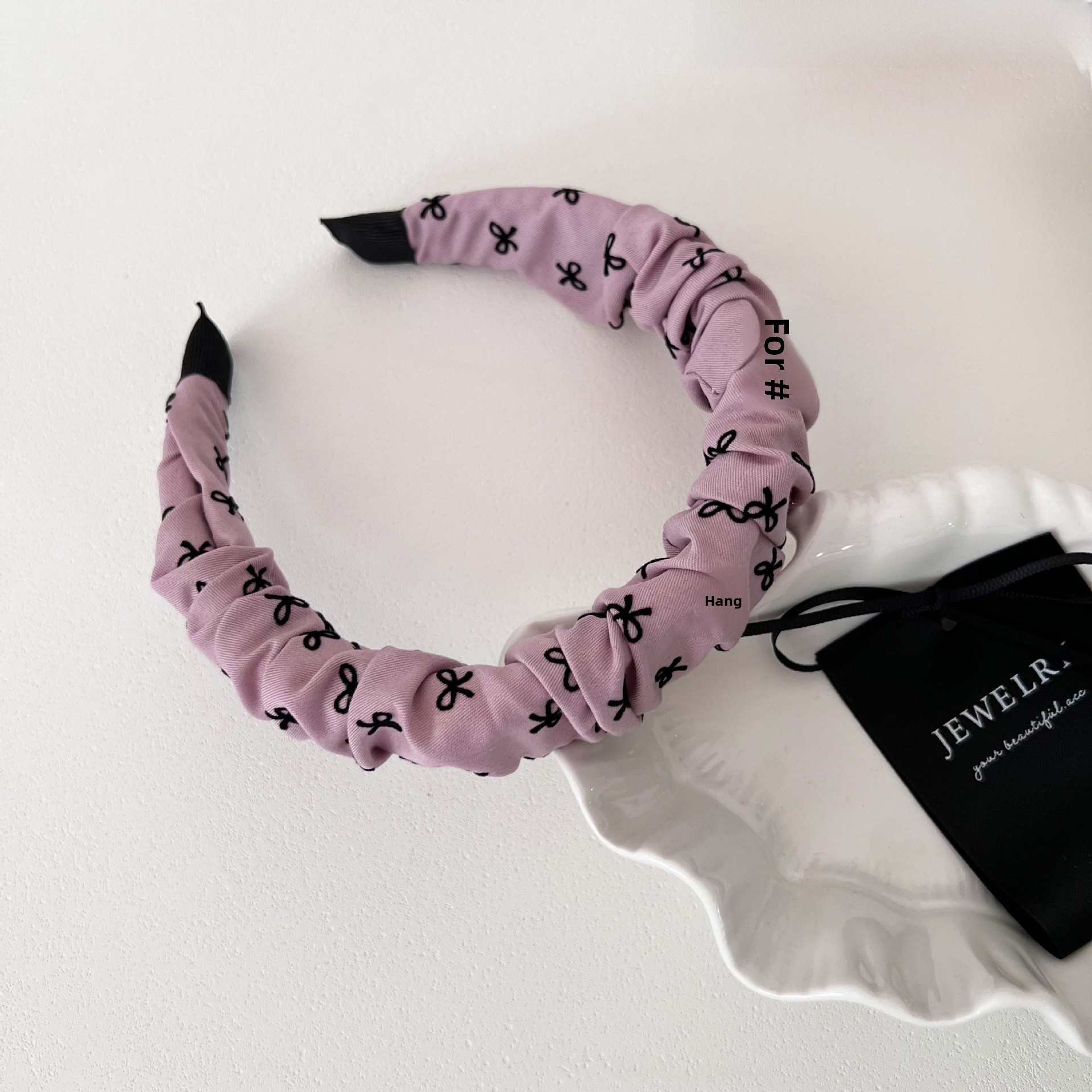 Sweet Pink Polka Dot Heart-Shaped Headband Fabric Hairband Multi-Functional Hair Accessories For Women All Seasons