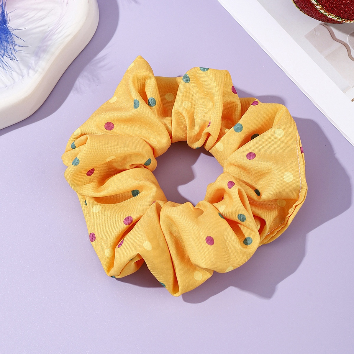 Women's Halloween Polka Dot Striped Elastic Hair Band Yellow Green Purple