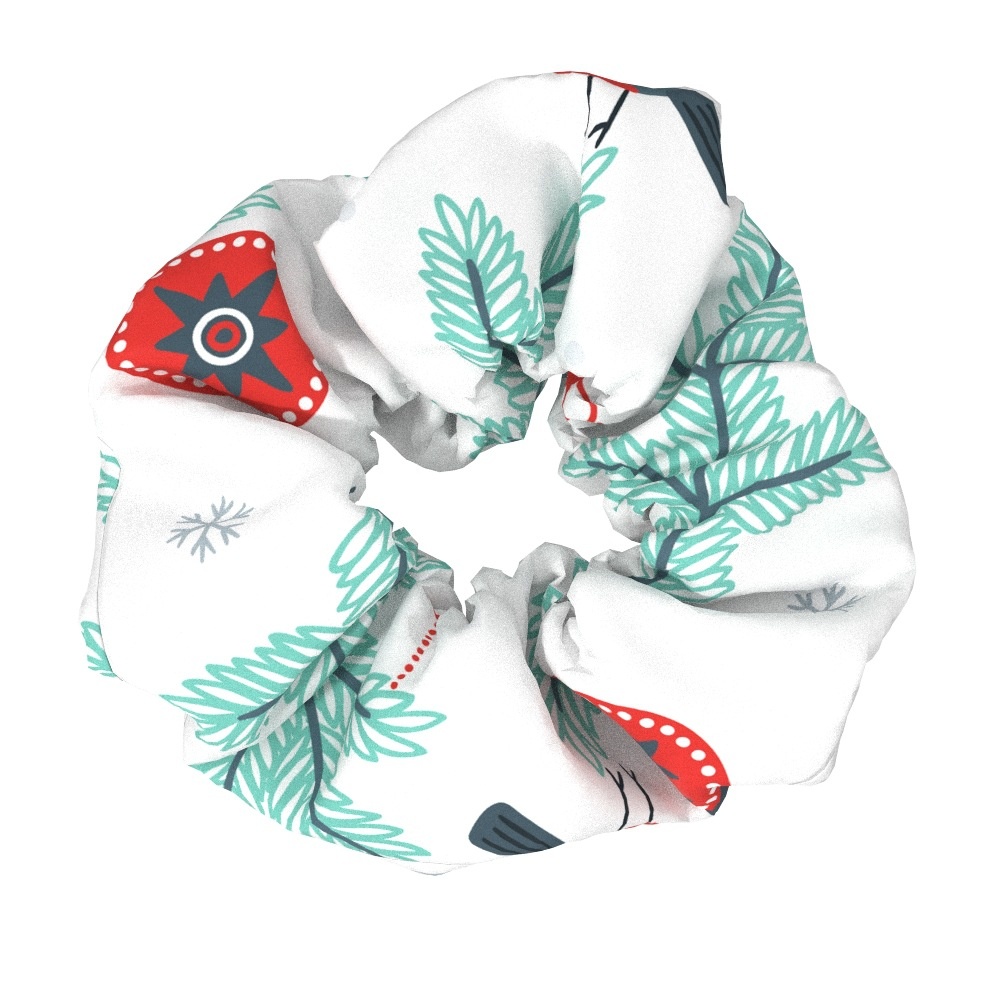 Women's Large Bow Hair Ties Festive Christmas Tree Pattern Cloth Headwear