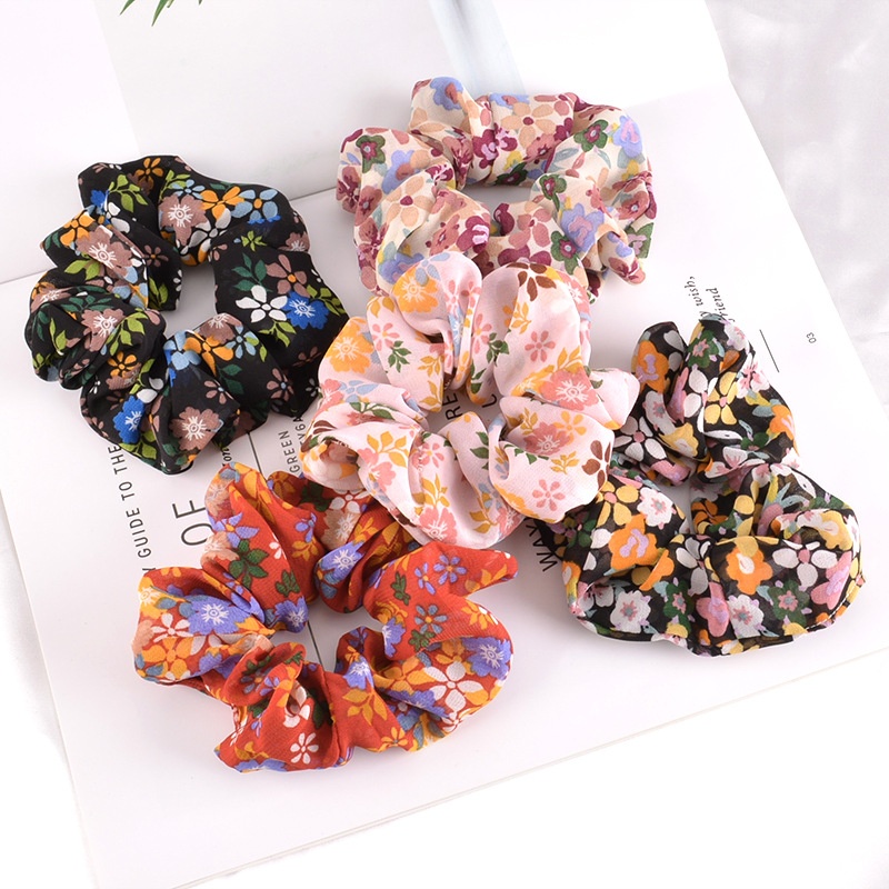 Women's Sweet Summer Cloth Hair Tie Scrunchie Multicolor Ditsy Floral