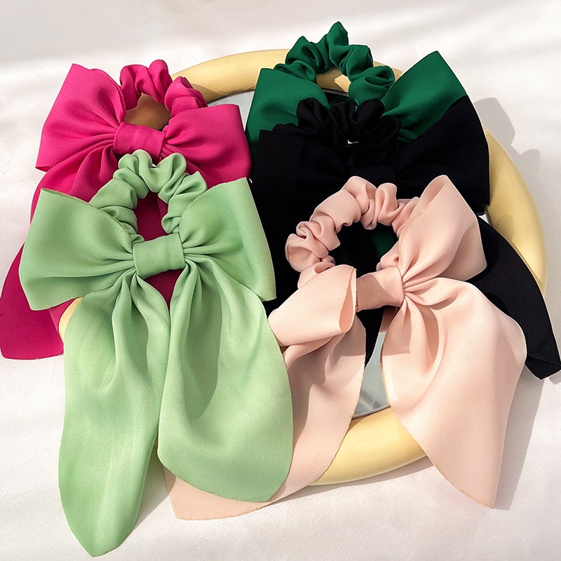 Women's Classic Casual Butterfly Bowknot Hair Tie Solid Color