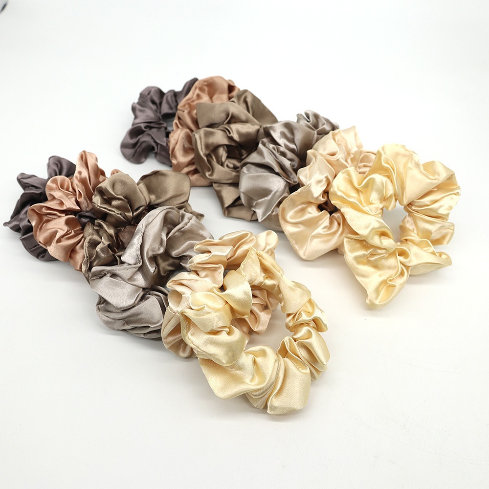 Women's Retro Pleated Silk Hair Scrunchies Colorful Leopard Print