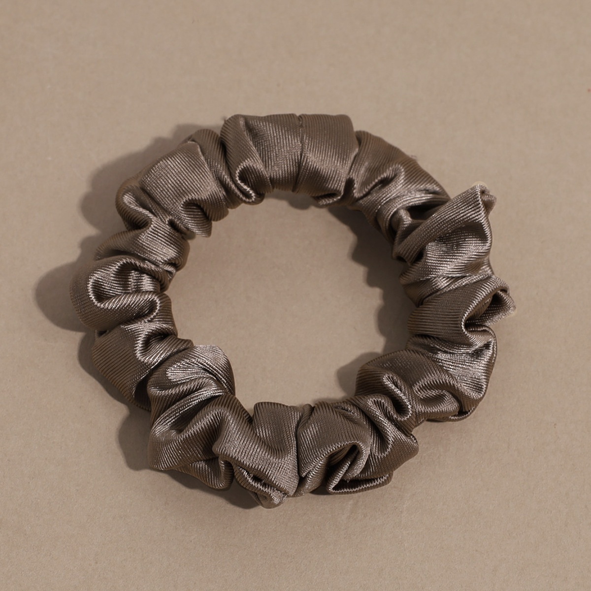 Women's Simple Autumn Polyester Ponytail Hair Tie Solid Brown