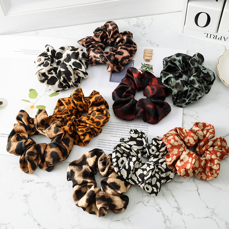 Women's Korean Style Daily Cloth Hair Scrunchie Leopard Print