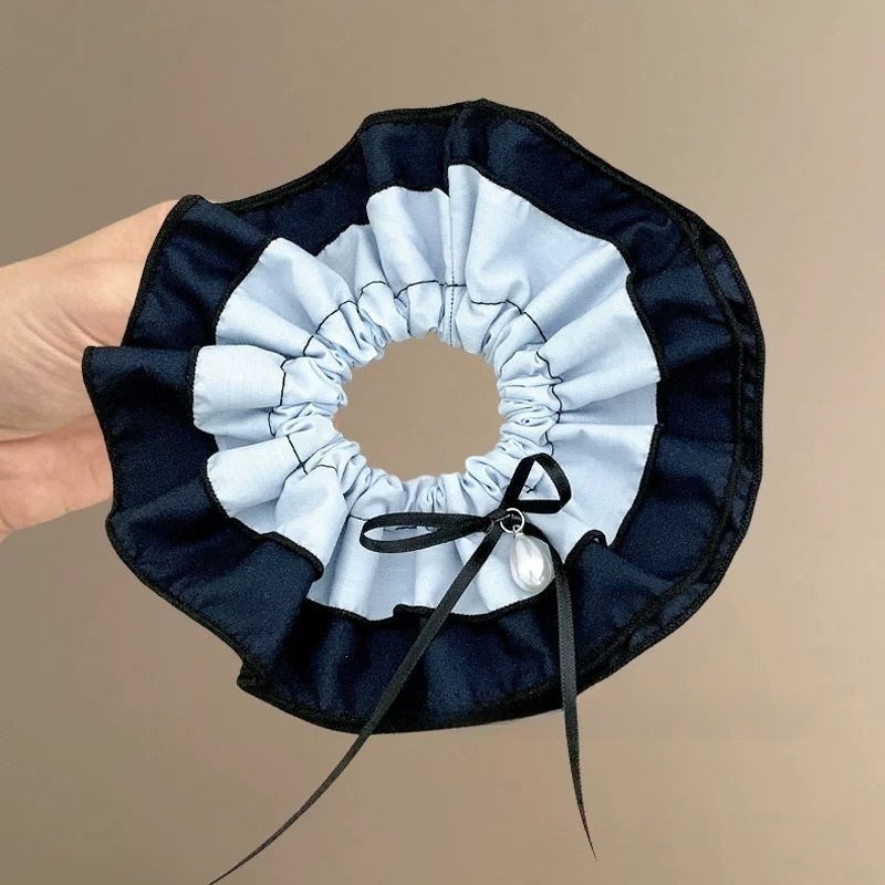 Women's Elegant Large Cloth Scrunchie Banquet Hair Tie Ditsy Floral