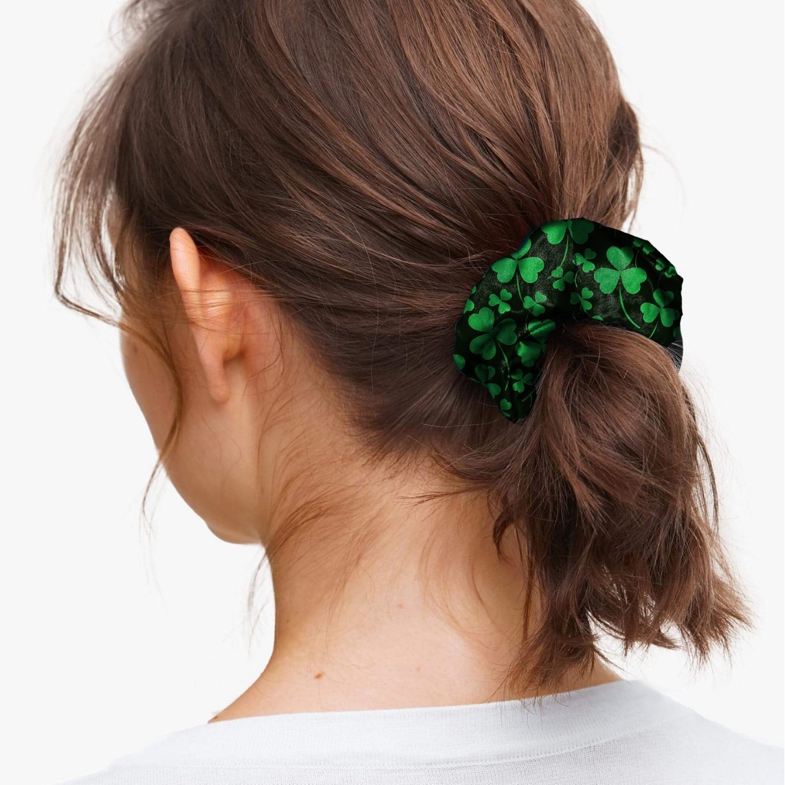 Women's St. Patrick's Elastic Cloth Headband Green Shamrock Print