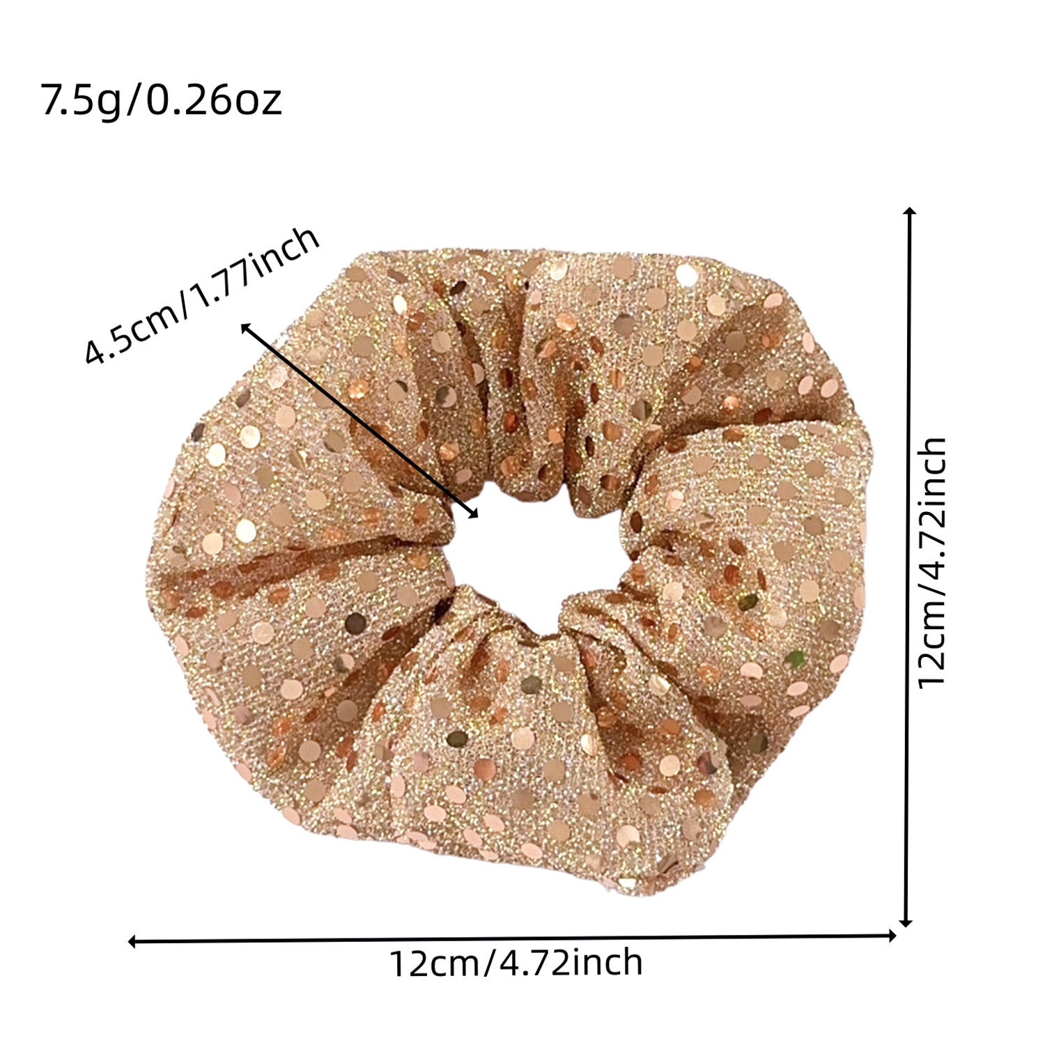 Women's Christmas Solid Mesh Scrunchie High Elasticity Tail Knot Fabric Hair Tie