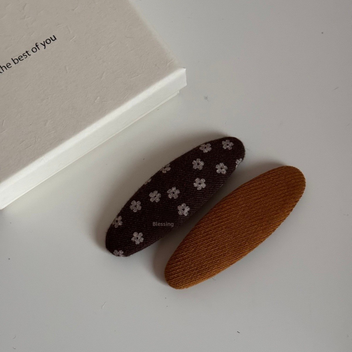 Women's Elegant Butterfly Knot Hair Clip Cute Dot Pattern Cloth Shark Clip