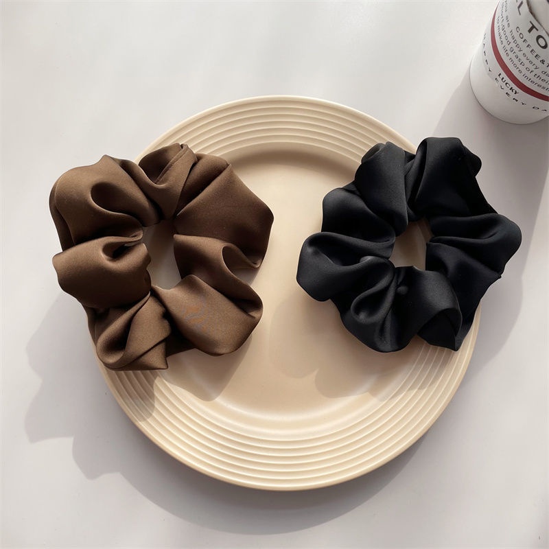 Women's Girls Retro Cloth Hair Tie Scrunchie Solid Color Horse Pattern