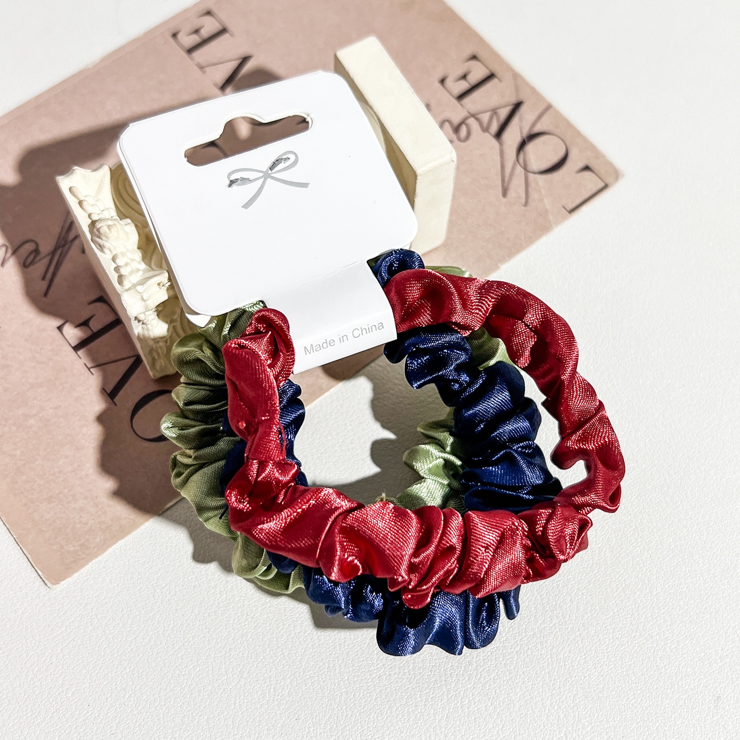 Women's Elegant Satin Scrunchies Damage-Free Ponytail Hair Ties Solid Color