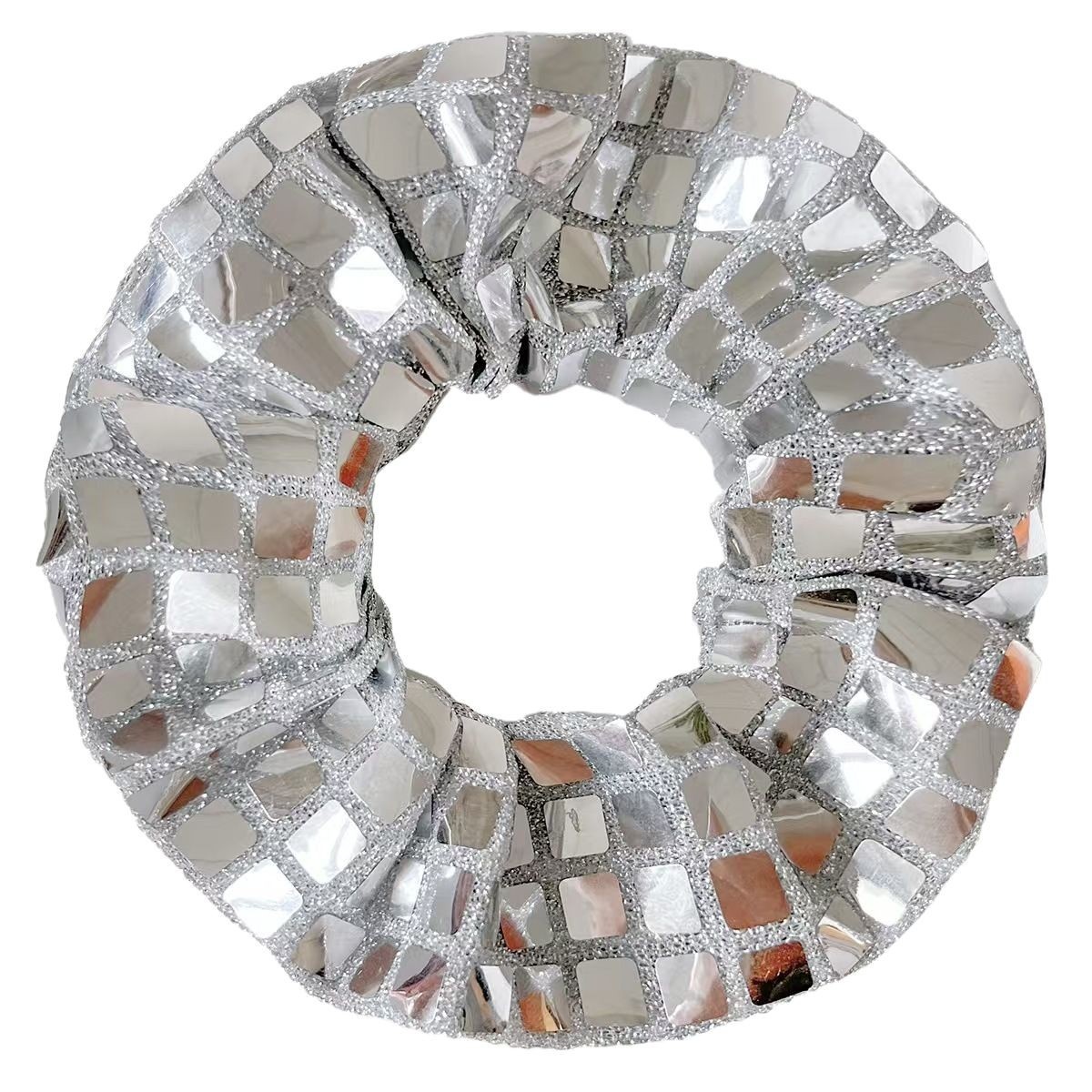 Women's High Elastic Square Sequin Hair Ties Trendy Cloth Ponytail Bands