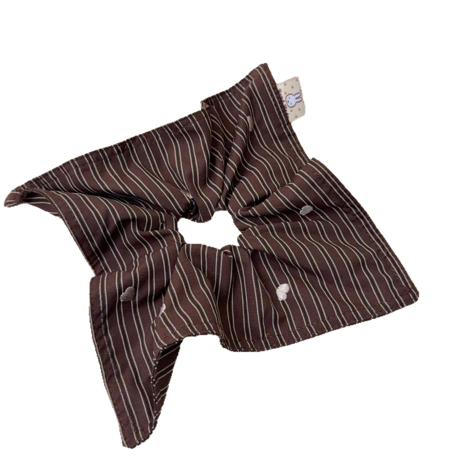 Women's Spring French Style Cloth Hair Tie Coffee Heart Pattern