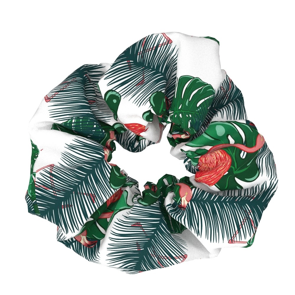 Women's Elegant Flamingo Fabric Hair Bands Sweet Versatile Cloth Scrunchies