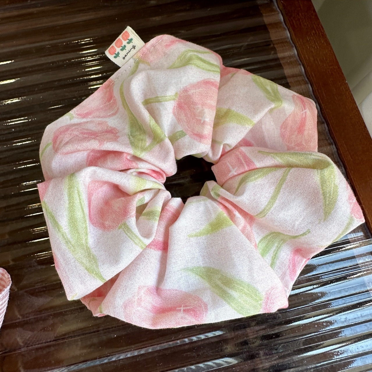 Women's Daily Wear Fabric Lace Hair Tie Sweet Pink Tulips Pattern