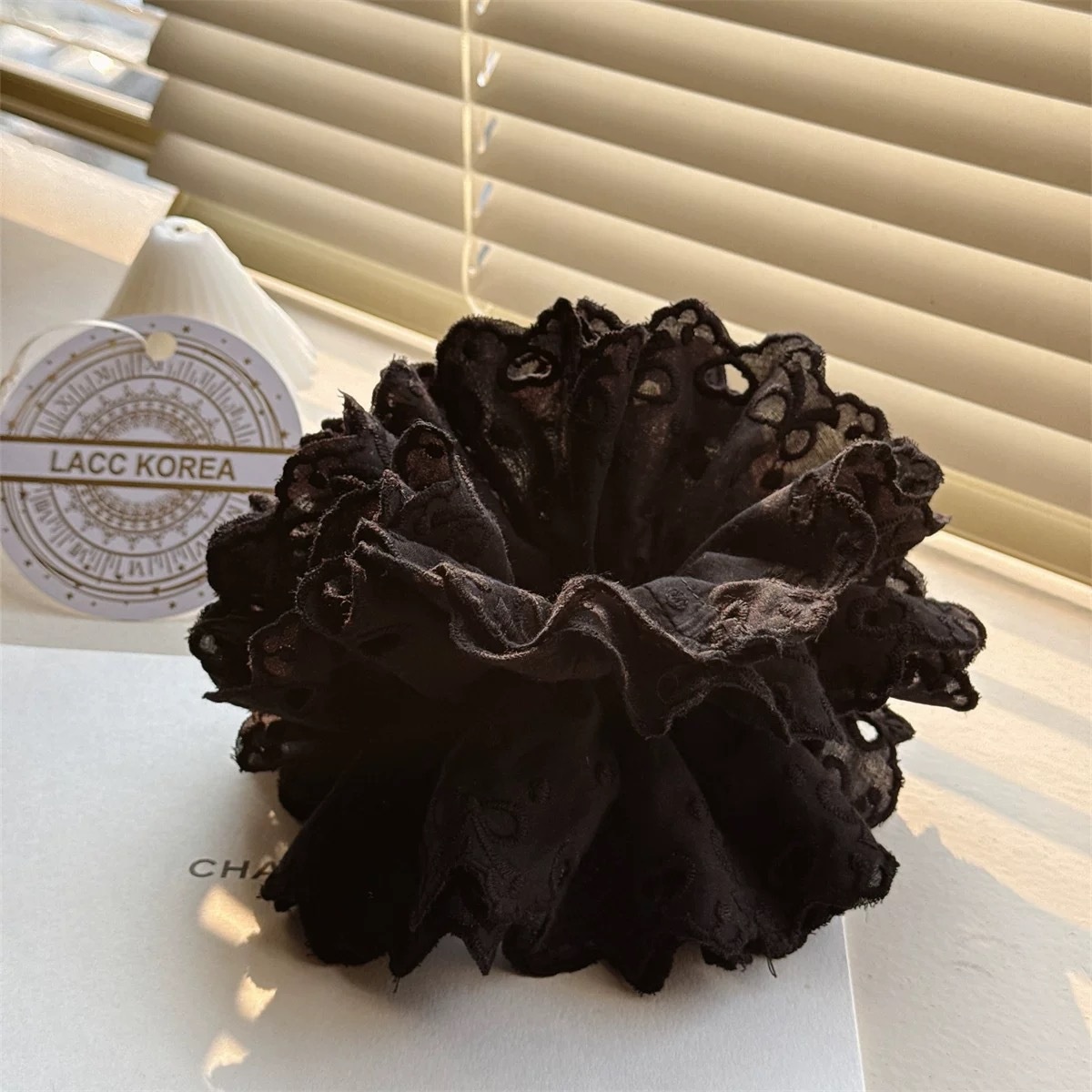 Women's Ballet Cloth Scrunchie Gentle Half Tie Hair Rope Lace Large Bow