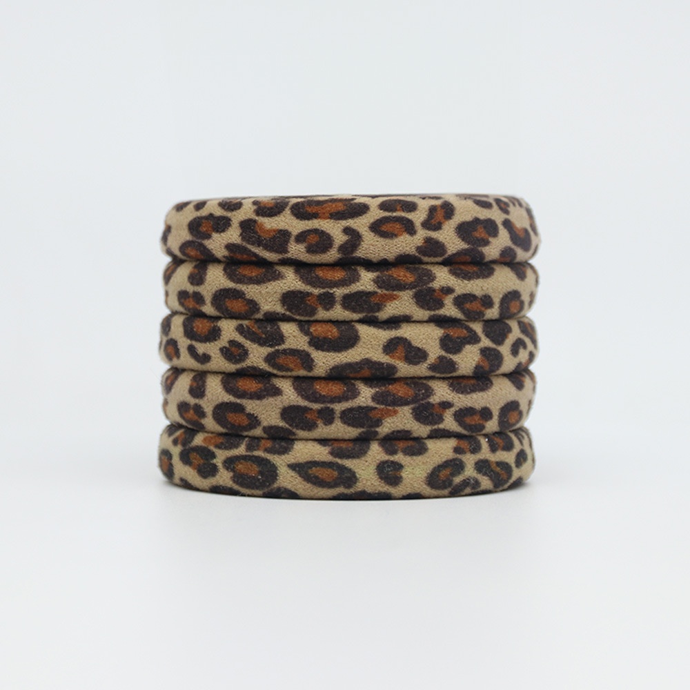 Women's Non-Damaging Cloth Towel Hair Ties Leopard Polka Dot Print