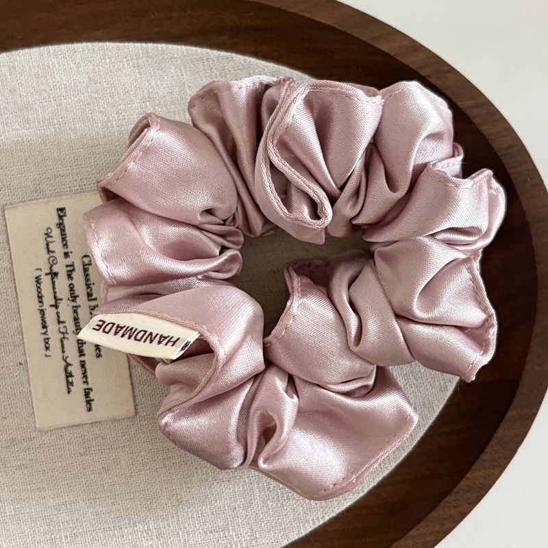 Women's Daily Shiny Satin Pleated Scrunchies Hair Ties Solid Color