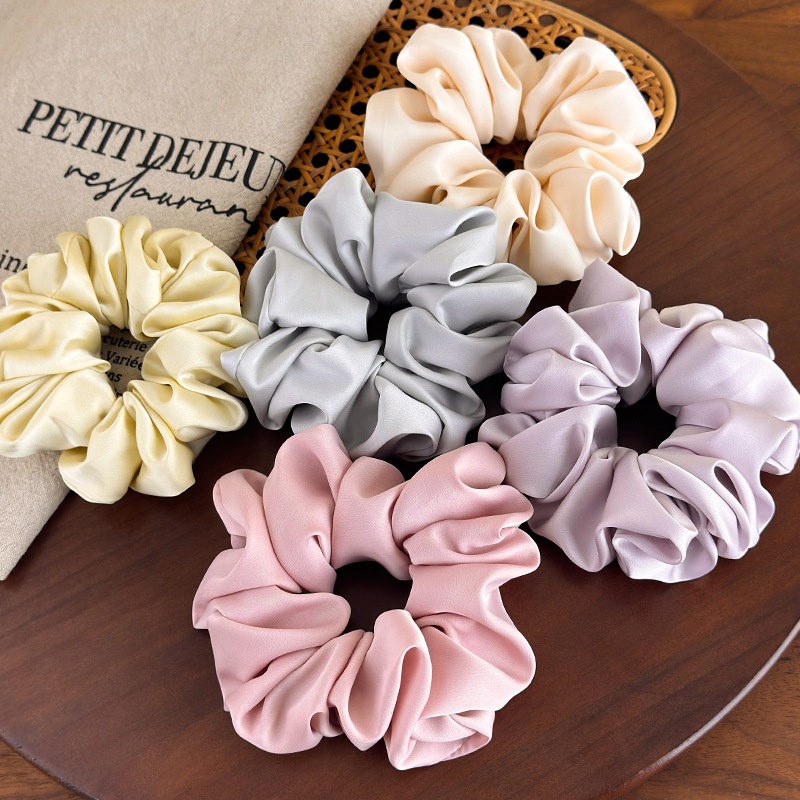 Women's Romantic Cloth Hair Scrunchie For All Seasons Solid Color