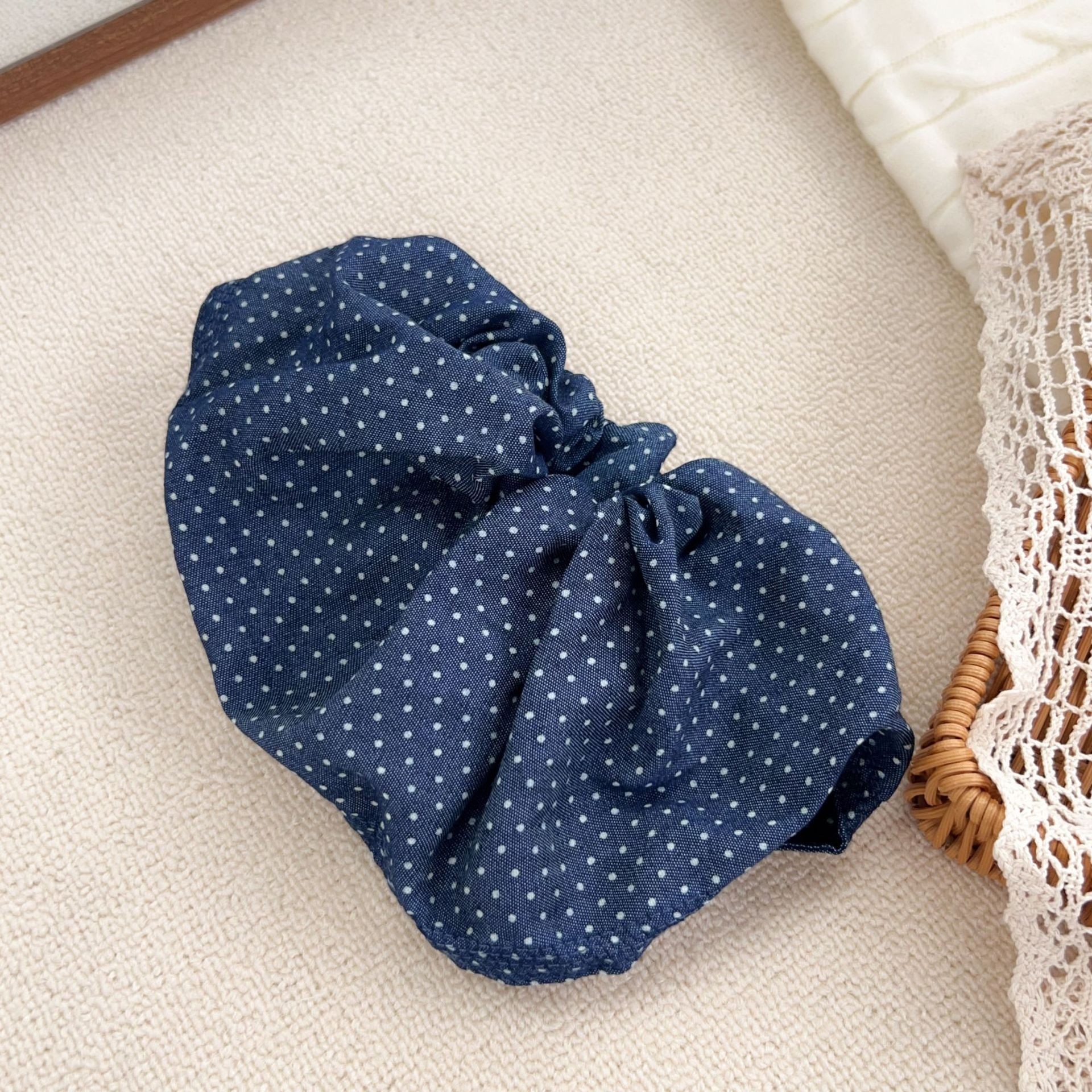 Women's Retro Net Lace Cloth Hair Tie Festival Headband Polka Dot