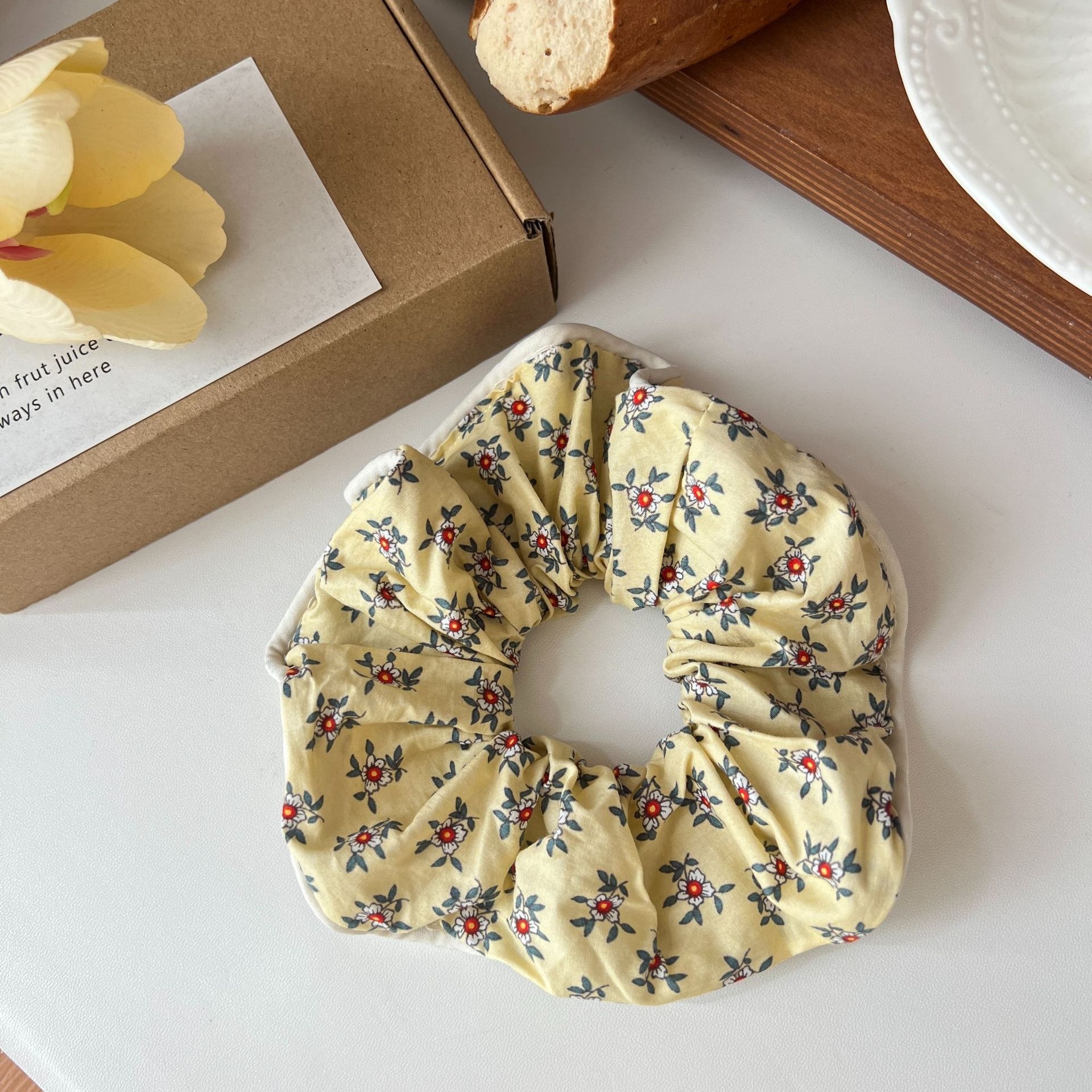 Women's Casual Cloth Bow Hair Tie High Elasticity Band Ditsy Floral Print