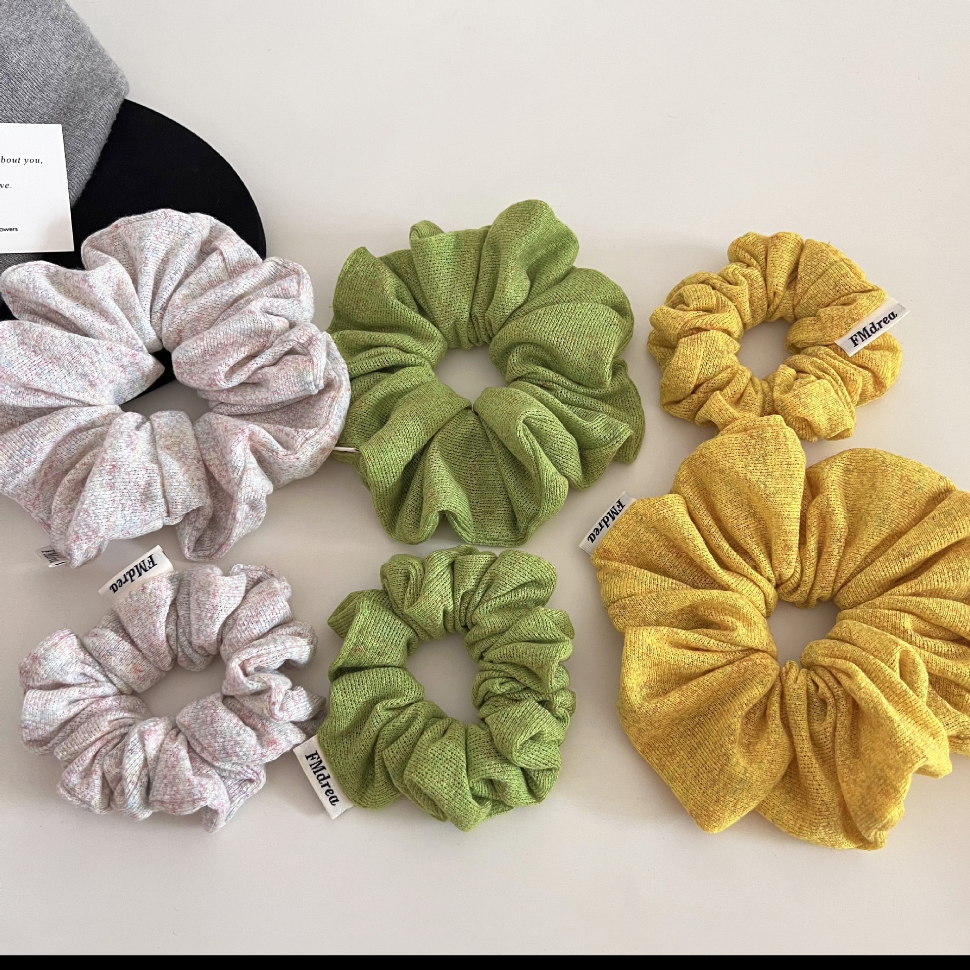 Women's Knitted Cloth Elastic Low Bun Hair Tie Simple Solid Spring Color