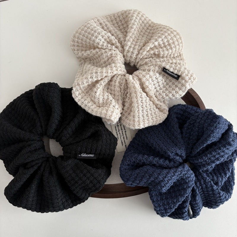 Women's Soft Warm Knitted Large Bow Elastic Hairband Solid Color