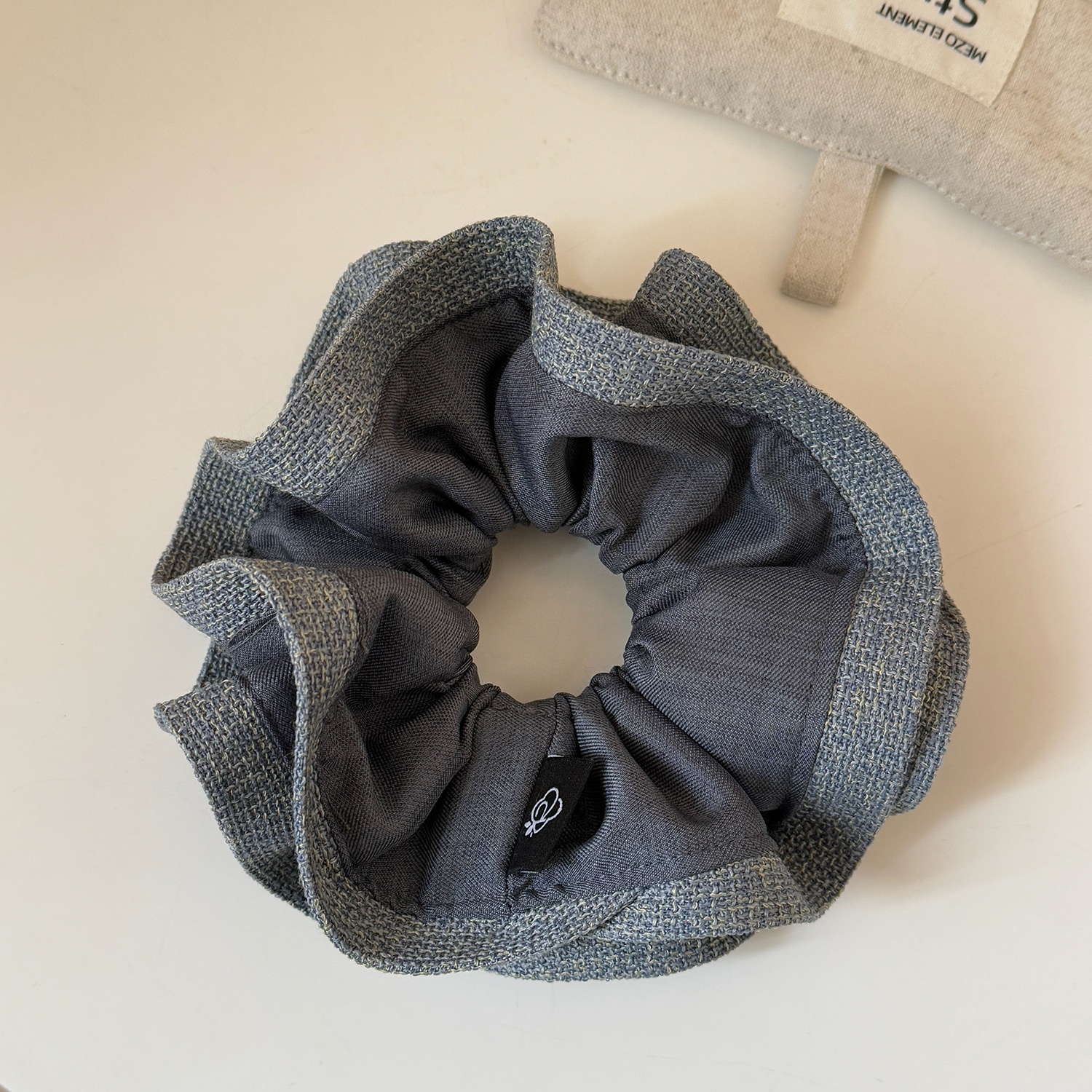 Women's New Style Cloth Flower Hair Tie, Grey Color Block Spring Accessory