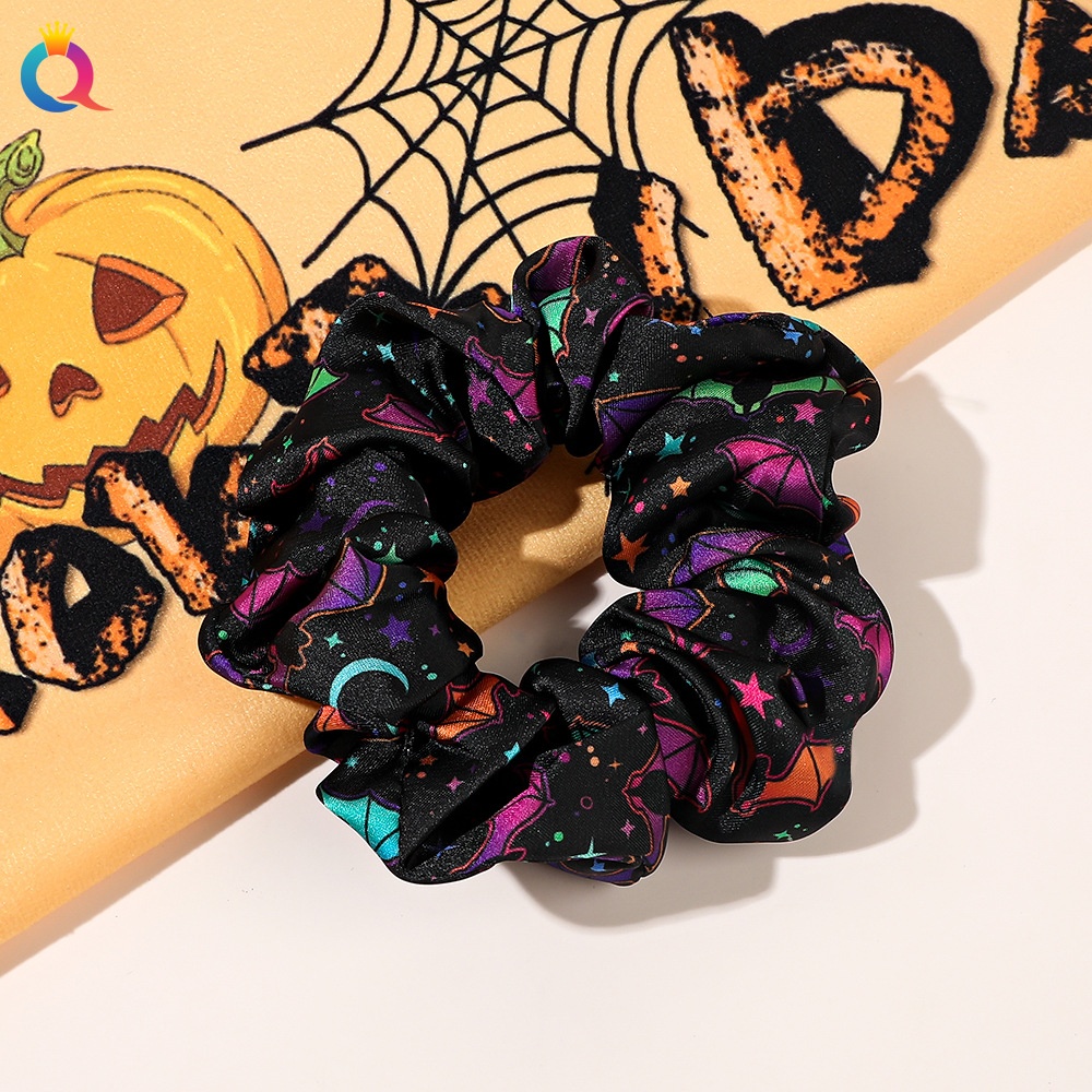 Women's Elastic Halloween Hair Tie Funny Pumpkin Skull Pattern