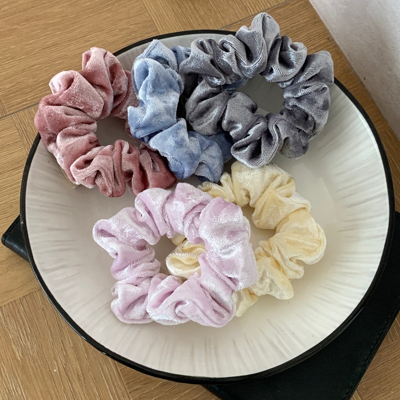 Women's Retro Velvet Hair Tie Scrunchie For Autumn Winter Solid Color