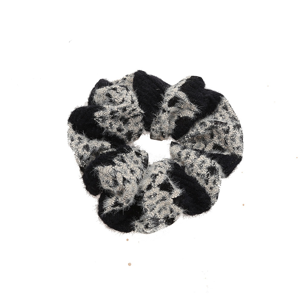 Women's Vintage Tweed Daily Hair Scrunchie Band Striped Texture