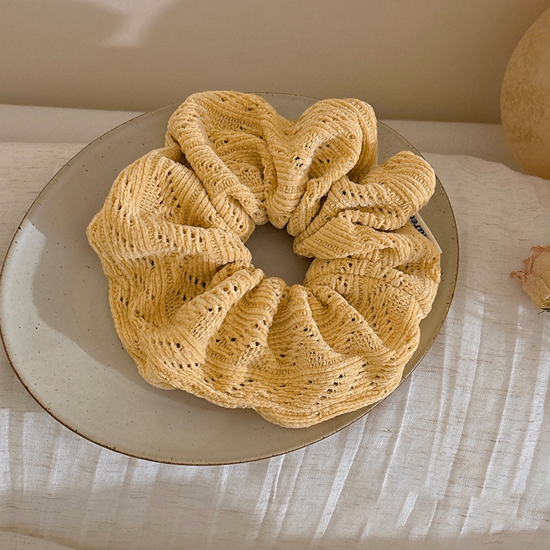 Women's Soft Knit Elastic Hairband Versatile Solid Color Ponytail Holder