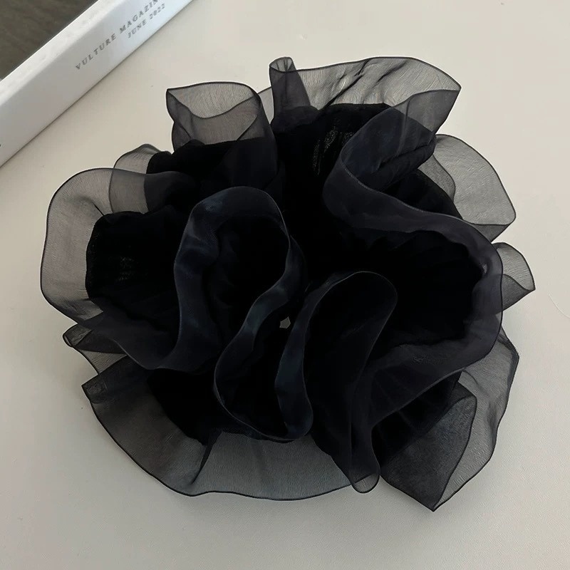 Women's Elegant Large Cloth Scrunchie Banquet Hair Tie Ditsy Floral